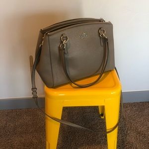 Coach grey cross body tote